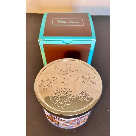 NEW! Rare! Bath & Body Works 3 Wick Candle SKI LODGE Smoky Vanilla, Cypress - Picture 6 of 11